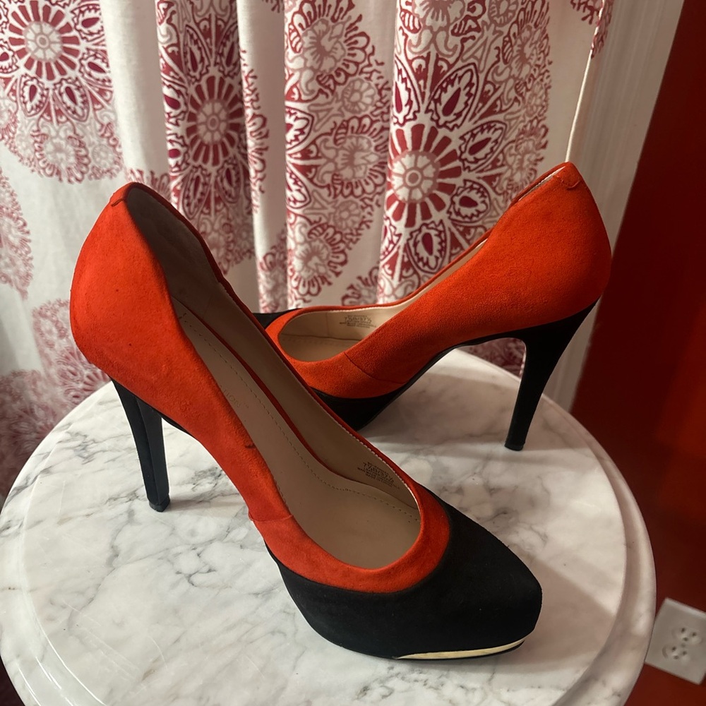 BCBGeneration, Black and Orange Platform Heels - image 5